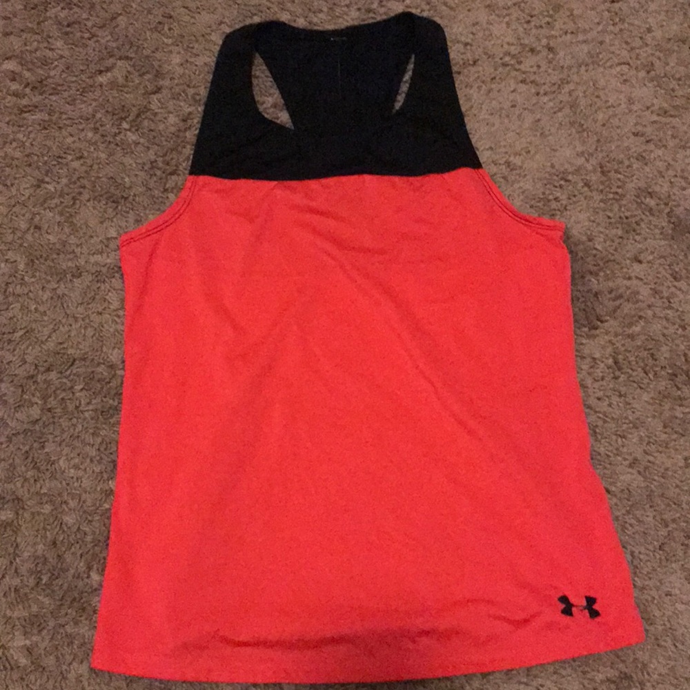 Pink and Black Under Armour Sports Tank Top